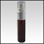 Amber Glass Spray Bottle with Matte Silver Metal Spray Top.Capacity: 1/3oz 10ml)