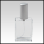 Elegant  glass bottle w/Matte Silver sprayer and cap.Capacity: 1/2oz (15ml)