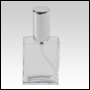 Elegant glass bottle w/Shiny Silver sprayer and cap. Capacity: 1/2oz (15ml)