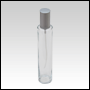 Tall Cylindrical Clear Glass Bottle. Capacity: 3.4oz (100ml)