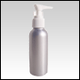Silver Aluminum Lotion bottle. Capacity: 4oz(120 ml)