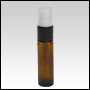 Amber Glass Bottle with a Black Collar, White Treatment Pump, and Clear Cap. 10ml (1/3oz) 