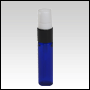 Blue Glass Bottle with a Black Collar, White Treatment Pump, and Clear Cap. 10ml (1/3 oz)