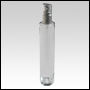 Cylindrical clear glass tall bottle with Matte Silver treatment pump and cap. Cap:100 mL(about 4oz) 