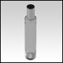 Cylindrical clear glass tall bottle with Shiny Silver treatment pump and cap. Cap:100 mL(about 4oz)