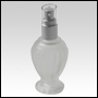 Diva Frosted glass bottle with Matte Silver treatment pump and Clear Over cap. 46 ml(1.64 oz)