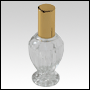 Diva clear glass bottle with Gold treatment pump and cap. 46 ml(1.64 oz)