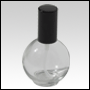 128 ml (4.33 oz) Clear Glass Round Bottle with Black lotion pump.