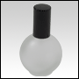 128 ml (4.33 oz) Frosted Glass Round Bottle with Black lotion pump.