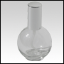 128 ml (4.33 oz) Clear Glass Round Bottle with Shiny Silver lotion pump.