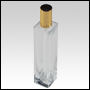 Sleek clear glass bottle with Gold treatment pump and cap. Capacity: