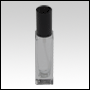 Sleek clear glass bottle Black treatment pump and cap. Capacity: 30mL (1oz).