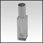 Sleek clear glass bottle Shiny Silver treatment pump and cap.Capacity: 30mL (1oz).