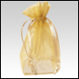 Golden Organza / sheer gusseted gift bag.  Size : 6� tall x 4� wide
