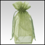 Green Organza / sheer gusseted gift bag.  Size : 8� tall x 5� wide
