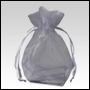 Silver Gray Organza / sheer gusseted gift bag. Size : 6 inches x 4 inches�