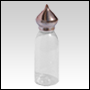 ***OUT OF STOCK***Plastic Bottle with Copper colored Minaret Cap.Capacity: 1oz(30ml)