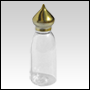 ***OUT OF STOCK***Plastic Bottle with Gold colored Minaret Cap.Capacity: 1oz (30ml)
