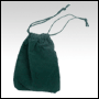 Green velveteen gift bag / pouch.  Size : 4\ tall x 3