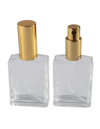Perfume Glass bottle or container with Gold sprayer, Elegant 1oz